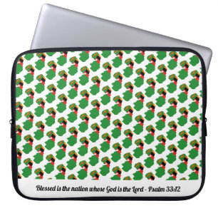 ZAMBIA Psalm 33:12 Gezegende Natie Schrift Laptop Sleeve
