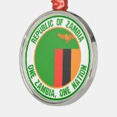 Zambia Round Emblem Metalen Ornament (Links)