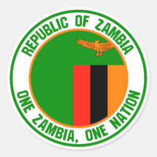 Zambia Round Emblem Ronde Sticker