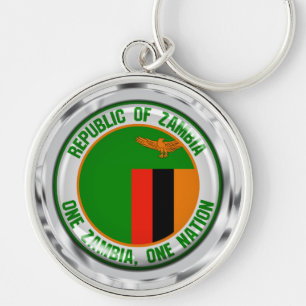 Zambia Round Emblem Sleutelhanger