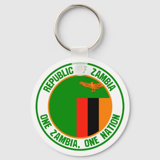 Zambia Round Emblem Sleutelhanger (Voorkant)