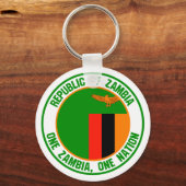 Zambia Round Emblem Sleutelhanger (Voorkant)