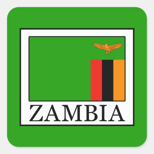 Zambia Vierkante Sticker (Voorkant)