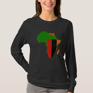 Zambia Vlag Afrika Continent Silhouet Cadeau voor T-shirt