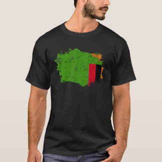 Zambia Vlag Grunge Land Vlag Zambia T-shirt