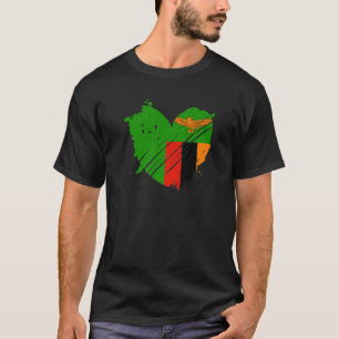 Zambia Vlag Ik hou van Zambia Het zit in mijn DNA T-shirt