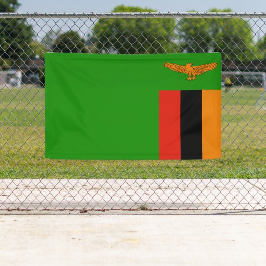Zambia vlag spandoek (Insitu)