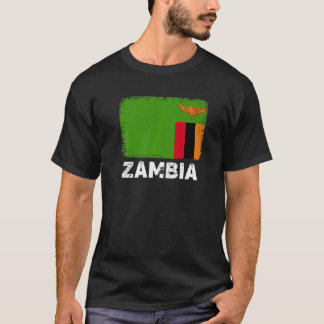 Zambia Vlag Steun Zambiaanse Mensen Vrouwen Manne T-shirt
