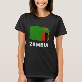 Zambia Vlag Zambiaanse wortels Vintage Zambia trot T-shirt