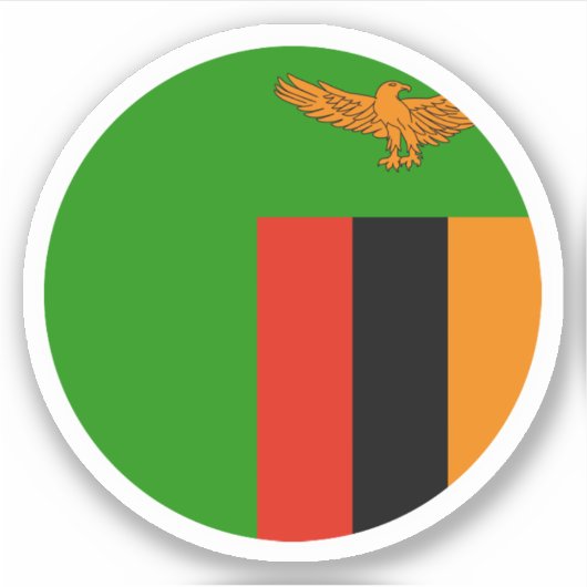 Zambia Vlaggen Ronde Sticker (Voorkant)