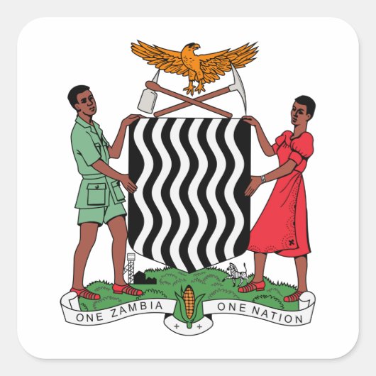Zambia wapenstilstand vierkante sticker (Voorkant)