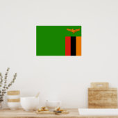 Zambia - Zambiaanse vlag Poster (Keuken)