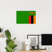 Zambia - Zambiaanse vlag Poster (Thuiskantoor)