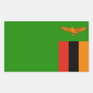 Zambia/Zambiaanse vlag Rechthoekige Sticker