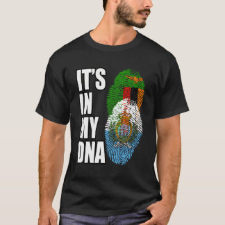 Zambiaans en Sammarinese mix erfgoed DNA vlag T-shirt