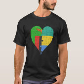 Zambiaans Gabonees Vlag Hart T-shirt (Voorkant)