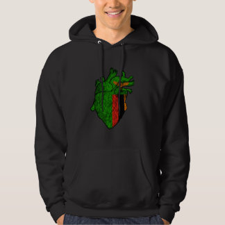 Zambiaanse vlag Zambiaanse trots Zambia Hart Zambi Hoodie