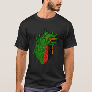 Zambian Flag Zambian Pride Zambia Heart Zambian Ro T-shirt