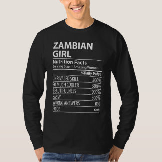 Zambian Girl Nutrition Facts Womens Zambia T-shirt