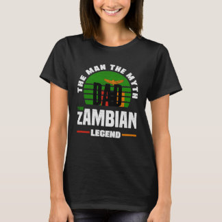 Zambian Zambia Zambian Flag Fathers Day T-shirt