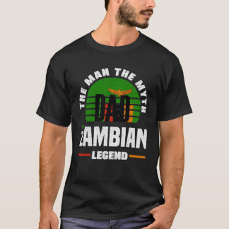 Zambian Zambia Zambian Flag Fathers Day T-shirt