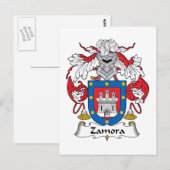 Zamora Family Crest Briefkaart (Voorkant / Achterkant)