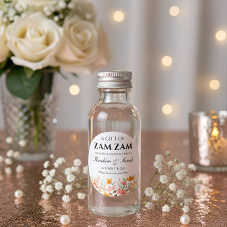 Zamzam Water Nikah Moslim Bruiloft Favor Bloemen Ronde Sticker