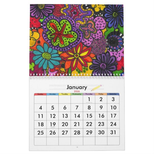 Zan Hanhof Original Artwork Calender. Kalender (Jan 2026)