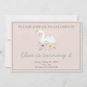 zan princess schattige roze meisjes verjaardag kaart