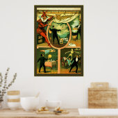Zan Zig ~ Poster magicien Vintage (Cuisine)