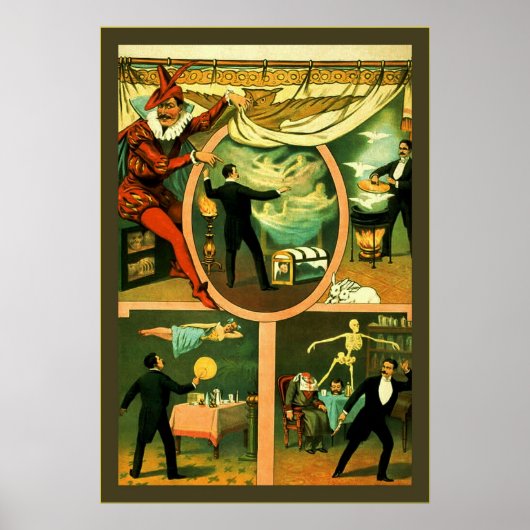 Zan Zig ~ Poster magicien Vintage (Devant)