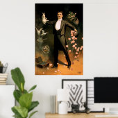 Zan Zig predikt met konijn en roos Poster (Thuiskantoor)