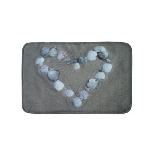 Zand Beach Shell Heart Bath Mat Rug