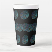 Zand Dollar Abstract Artsy Blauw Zwart Cadeau Favo Latte Mok (Voorkant)