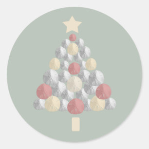 Zand Dollar Kerstboom (groen) Ronde Sticker