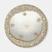 Zand dollar op strand met goudzand magneet (Voorkant)