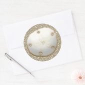 Zand dollar op strand met goudzand ronde sticker (Envelop)
