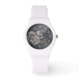 Zand-dollar op zand horloge