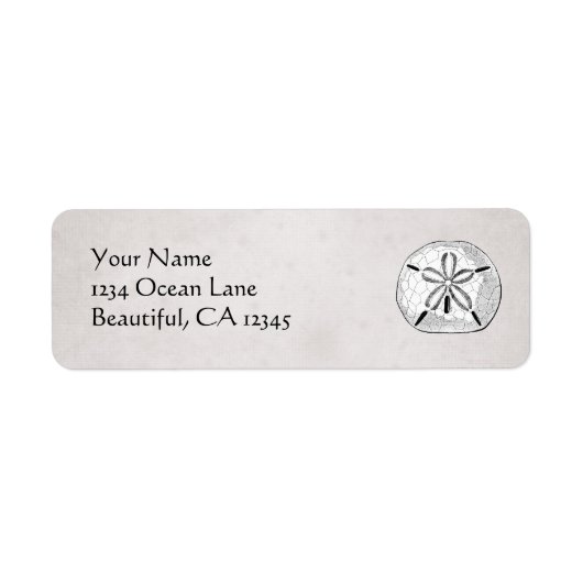 Zand Dollar Seashell Beach Adres Etiket (Voorkant)