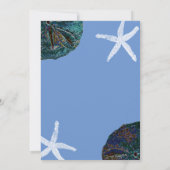 Zand Dollar Seashell Cornflower Blue Beach Bruilof Kaart (Achterkant)