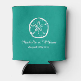 Zand dollar strand bestemming bruiloft koelbox blikjeskoeler