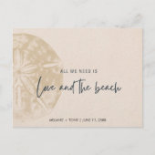 Zand Dollar Strand Bruiloft Save the Date Aankondigingskaart (Voorkant)