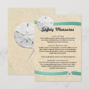 Zand Dollar Strand Bruiloft Veiligheidsmaatregelen Informatiekaartje