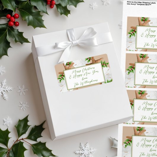 Zand Dollars Gift Wrapping Label Met Tekst
