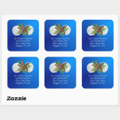 Zand Dollars Zeesterren Blauw Adres Envelop Afdich Vierkante Sticker (Vel)