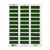 ZAND EN BEACH SOLID DARK FOREST GROEN ACHTERGROND ETIKET (Full Sheet)