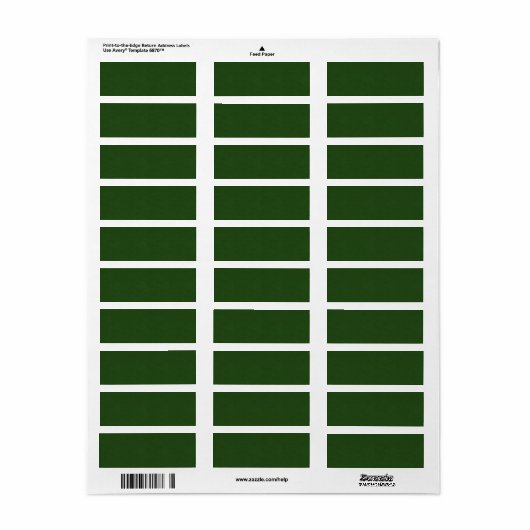 ZAND EN BEACH SOLID DARK FOREST GROEN ACHTERGROND ETIKET (Full Sheet)