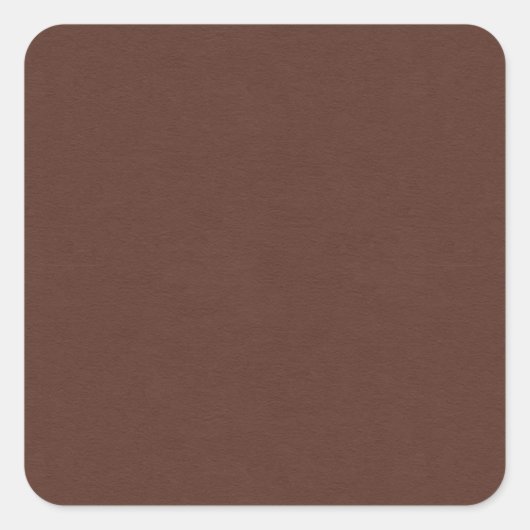 ZAND EN BEACH SOLID MEDIUM DARK KOFFIE CHOCOLAAT VIERKANTE STICKER (Voorkant)