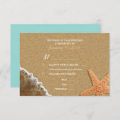 Zand en schelpen strand RSVP met maaltijdopties (Voorkant / Achterkant)