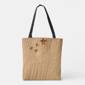 Zand en sterren op een canvas tas (Achterkant)